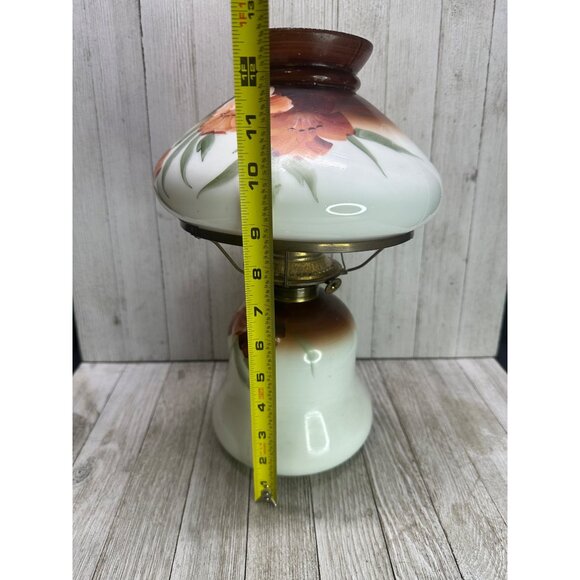 Vtg Victorian Hurricane Oil Lamp Painted Floral Design 13" Tall Decor Use - Picture 7 of 14